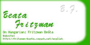 beata fritzman business card